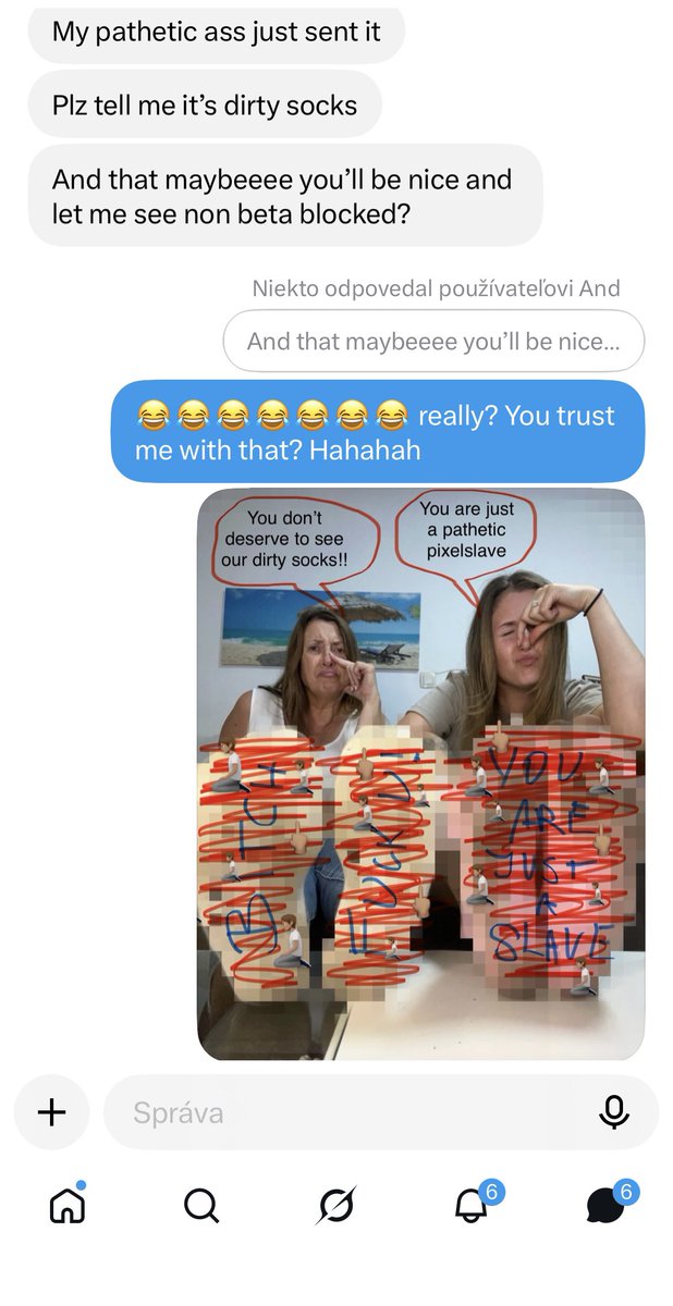 Daya_Bae14's tweet photo. 😂😂😂😂😂 Loser Andrew came for more…. 200€ for what? 😂 for pixels?? 😂 what a pathetic Cunt😂😂😂
I’ll post it for you all for free, and let’s just all laugh at him 😂
Should I make this pathetic cunt pay more??? https://t.co/SIXW2bjmD8