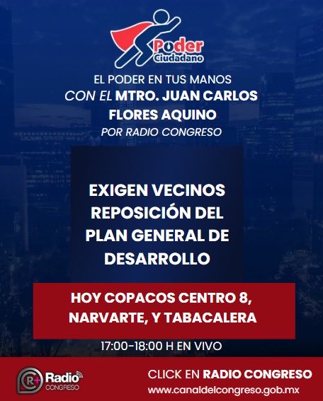 PoderCiudadTV's tweet photo. Hoy en cabina #COPACOS @soytabacalera @MatyCa4 y Centro 8 ¿cómo va el PGD?
Escúchanos 17 a 18 hrs ⏰
Radio Congreso 📻 con
@floresaquino 🎙️
En este link 📲🎧
https://t.co/lWDtpAOGIO
📍@CanalCongreso https://t.co/ZViNHL1xxv