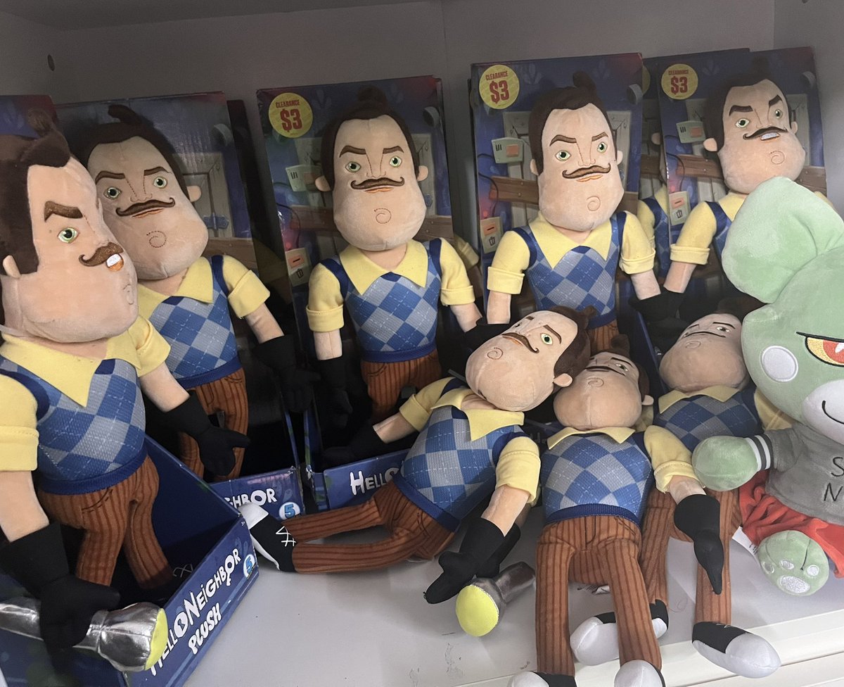 ChazingtonYT's tweet photo. Look at my hello neighbor plush collection https://t.co/yujDtem0br