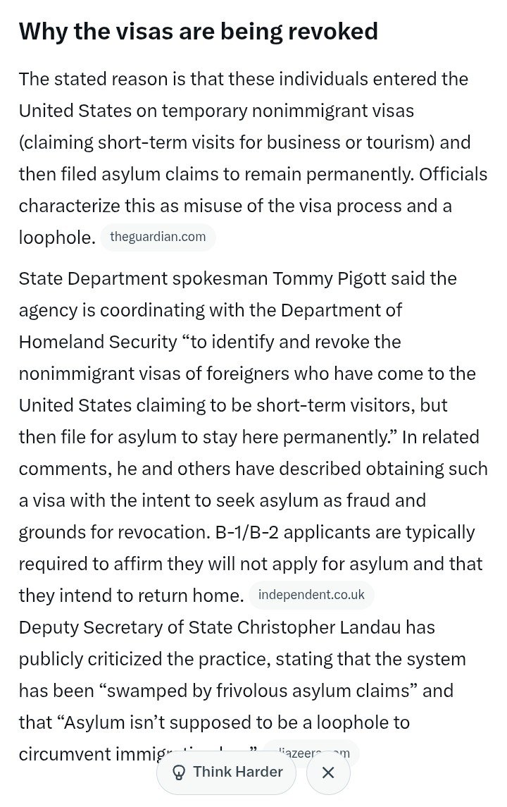 blizio12's tweet photo. @ToddWatson50138 @mack_a_d00 @wilding_gyres Well, I had to research why their visas got revoked. It's because they entered with non-immigrant visas for short term visits. But then apply for asylum for permanent stay. 

This is a misuse of visa. https://t.co/pdnRqVhaPh