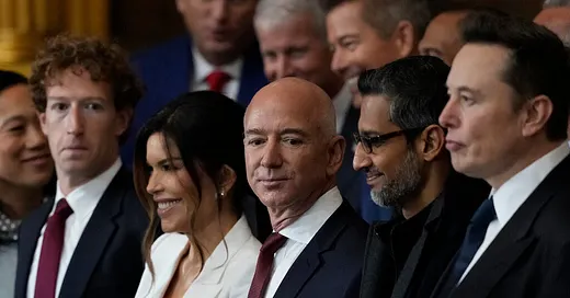 LinosVersion's tweet photo. What do you call a group of billionaires? How about SCOUNDRELS? ~ @LinosVersion 

Corporate America EXPOSED! (In the most unlikely place), by @RBReich https://t.co/UEBTURaVD6 

By giving CEOs of giant corporations and the titans of Wall Street free rein to do whatever they want — as long as they suck up to Trump — plus all sorts of added corporate welfare to those who richly bribe him, Trump has unveiled a truth that the captains of industry have long tried to suppress: that they’re willing to throw average working Americans under the bus to make more billions.