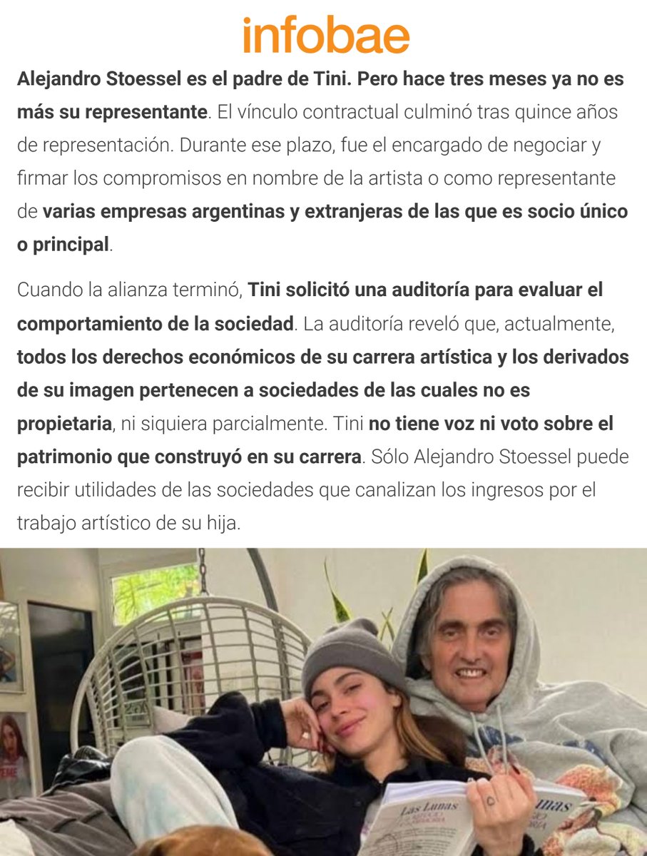 porquetendencia's tweet photo. "Alejandro Stoessel":
Porque informan que dejó de ser el representante de Tini y una auditoría reveló que es el único beneficiario de sus ganancias https://t.co/PTntIp6ofL