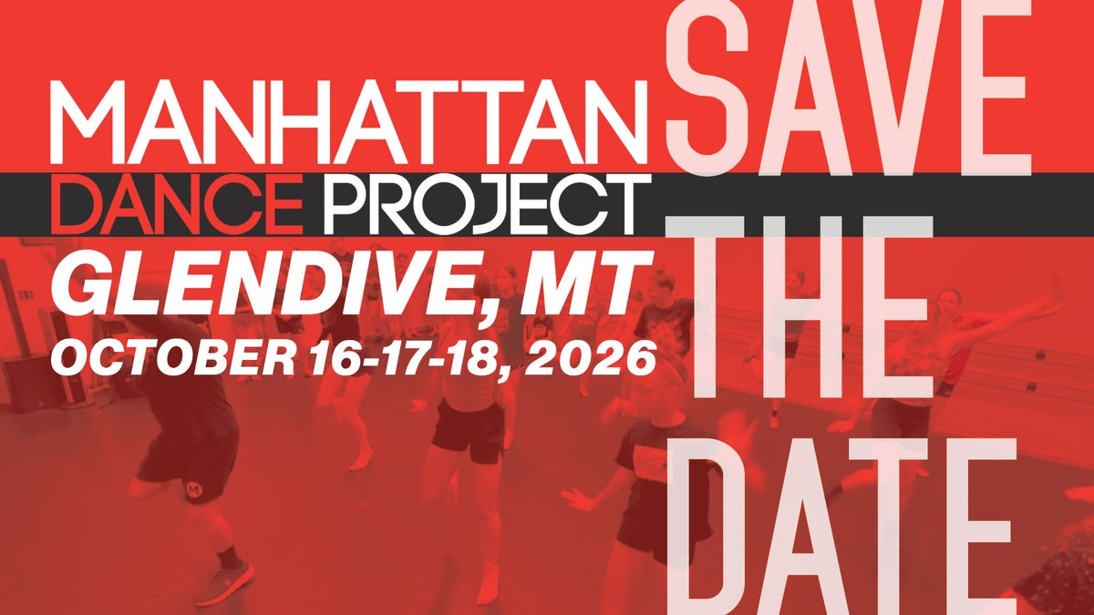 mdpdance's tweet photo. Save the Date!
Join MDP in Glendive on October 16-17-18, 2026
https://t.co/nq1ZTRhoaD
#mdp #mdpdance #manhattandanceproject #mdpMONT #glendive https://t.co/eSLhihzJ5N