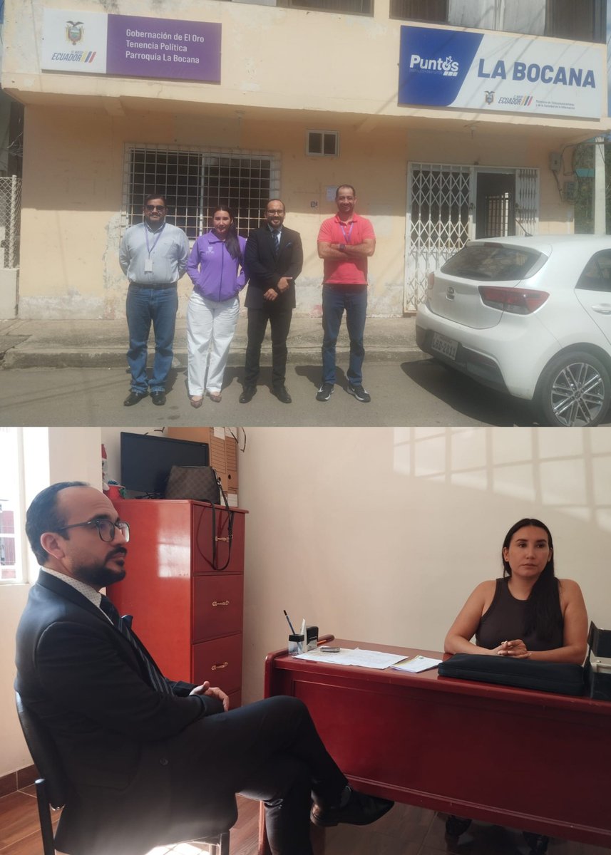 ECU911Machala1's tweet photo. 📍 #ElOro | #Piñas

🤝 Desde el Centro Zonal 7 #ECU911 atendemos las demandas ciudadanas y fortalecemos la coordinación interinstitucional.

En #LaBocana, mantuvimos una reunión con la teniente política Diana Toro, como parte de la atención a una solicitud ciudadana presentada a través de la plataforma Gobierno a tu lado, orientada a gestionar la instalación de una cámara de videovigilancia para fortalecer la seguridad del sector.

🚨 Seguimos trabajando junto a la comunidad para identificar necesidades y contribuir a entornos más seguros.