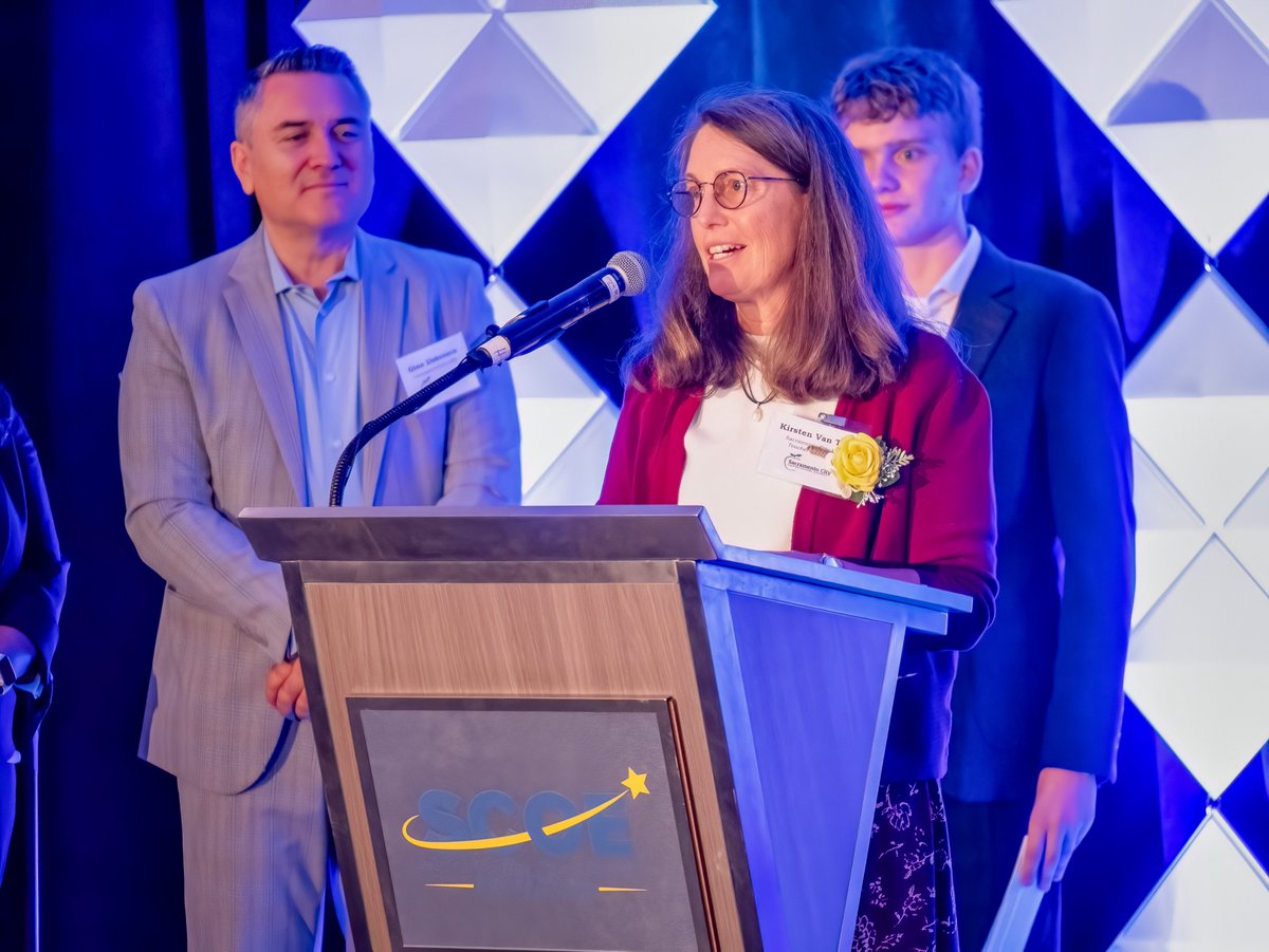 officialSCUSD's tweet photo. On Friday, SCUSD's Teachers of the Year were recognized at the SCOE Awards Ceremony to celebrate the essential role educators play across local communities. Congratulations to Becky Van Nest from Golden Empire Elementary School; and Kirsten Van Tuyl from California Middle School! https://t.co/131Au5EzV6
