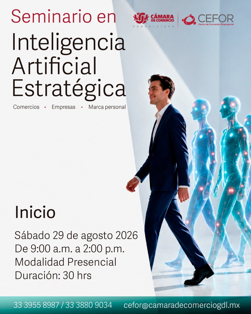 CamaradeCom_GDL's tweet photo. ¿Sientes que la Inteligencia Artificial avanza más rápido de lo que puedes seguirle el paso?

Cada semana aparecen nuevas herramientas, funciones y formas de aplicar la IA. Lo que aprendiste hace unos meses puede que hoy ya haya cambiado.
Por eso creamos el Seminario en Inteligencia Artificial Estratégica, un programa actualizado y práctico para ponerte al día y, sobre todo, aprender a utilizar la IA en situaciones reales.

Aquí no se trata solo de conocer herramientas. Aprenderás a integrar la IA en tu negocio, empresa o marca personal para tomar mejores decisiones, optimizar procesos, crear contenido, automatizar tareas y trabajar de manera más eficiente.

No necesitas ser experto en tecnología. Necesitas aprender a aprovecharla.

📅 Inicio: sábado 29 de agosto
⏰ 9:00 a.m. a 2:00 p.m.
📍 Presencial | 30 horas
🎟️ Últimos lugares

La IA no va a esperar. Este puede ser el momento de ponerte al día. 🚀

📲 Solicita información e inscríbete al 3339558987