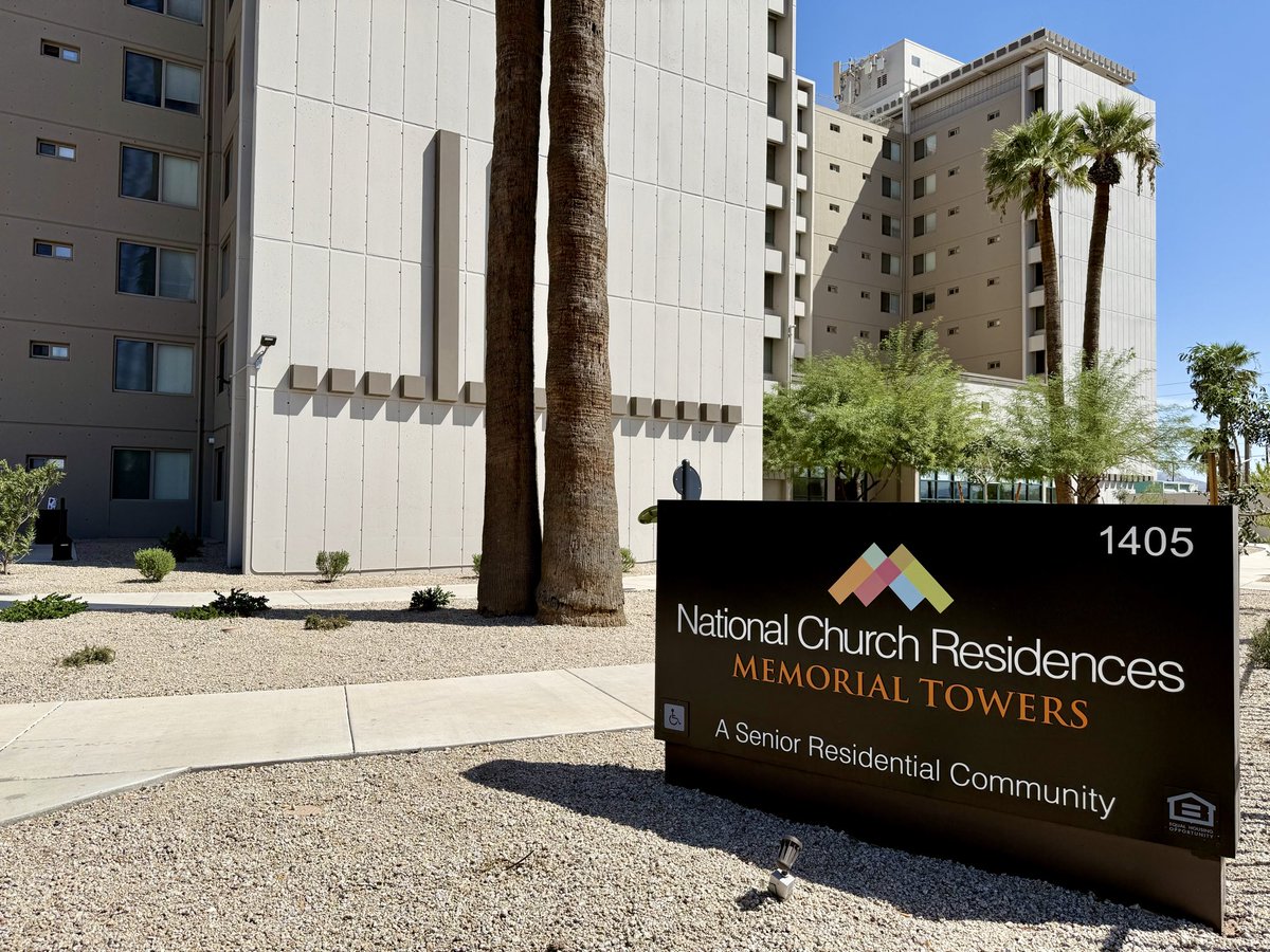 PHXHousing's tweet photo. Celebrating the grand opening of Memorial Towers! We’re proud to partner with National Church Residences to expand quality, affordable housing for Phoenix seniors. The City contributed $1 million in federal HOME funds to rehabilitate the 153-unit complex for residents. https://t.co/lnO1iI0uFV