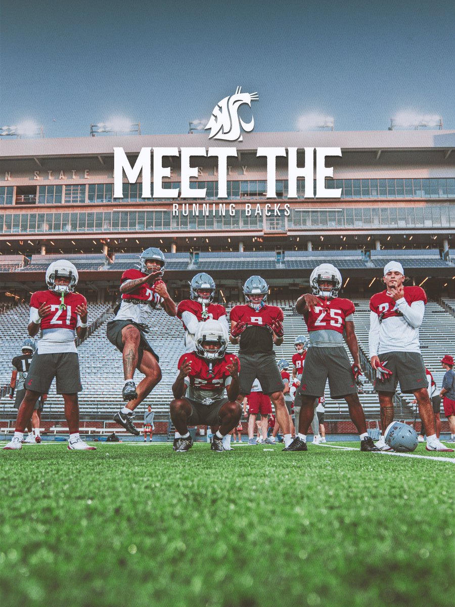 WSUCougarFB's tweet photo. Meet the Running Backs⬇️

Led by @WAzzuCoachGreen https://t.co/ptuFwB3JvD