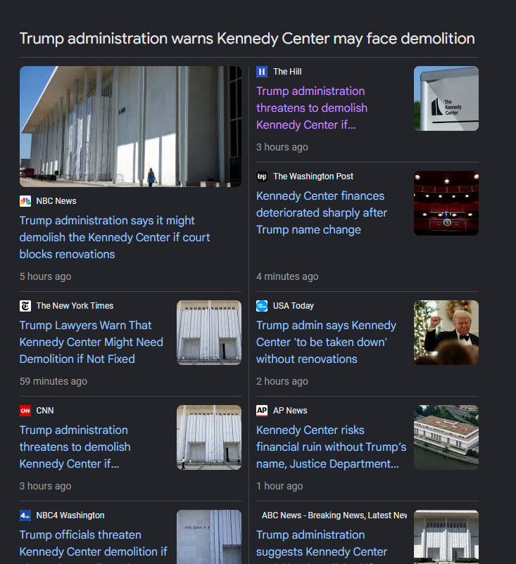 NewDeployer's tweet photo. Trump has been going viral right now politically with 30 news articles posting today about "The Trump Kennedy Center Fund"

Trump threatens to demolish Kennedy Center unless his name is added to building and its starting a major political controversy

And he calls it " Trump Kennedy Center Fund " proof below on all articles with cashback

https://t.co/SG74NtMea5