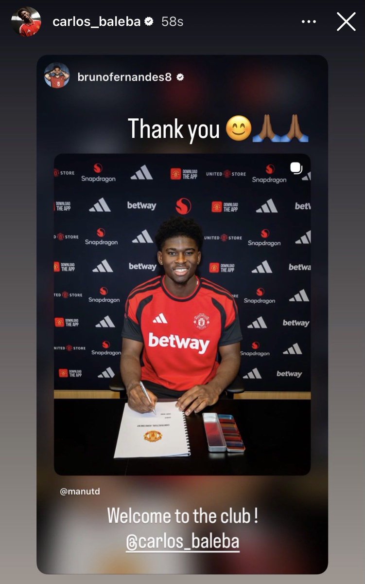 reddevils1416's tweet photo. Bruno Fernandes and Carlos Baleba on Instagram #Mufc https://t.co/BfsnsYSlQH