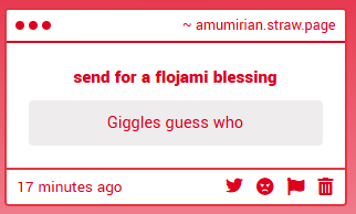 umamimeat's tweet photo. FLOJAMI BLESSINGS! if this is the person that was harassing me im abt to kill you https://t.co/qevL59QCvW