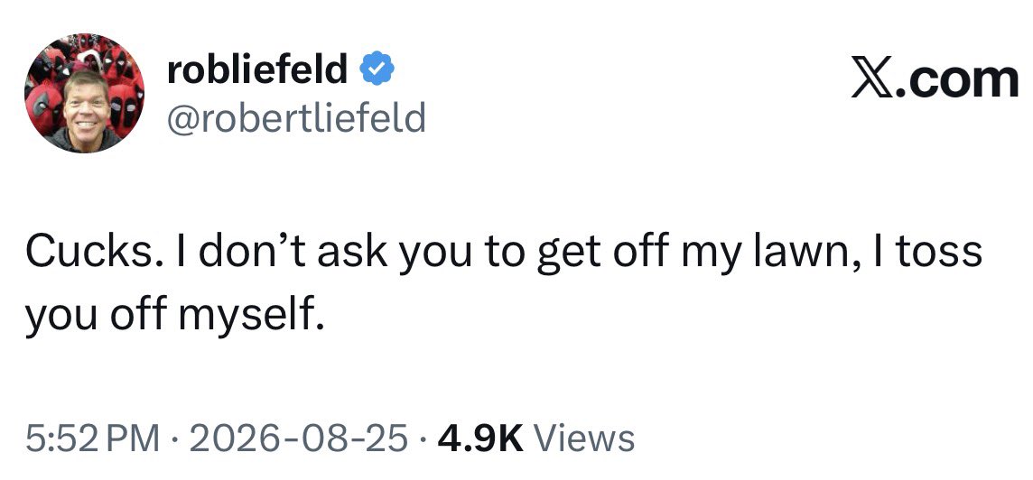 tedlestt's tweet photo. King Cuck @robertliefeld acting tough on Twitter, while hiding from people asking for refunds on his fraudulent Kickstarter. 🤣🤣🤣 https://t.co/9GJIKlLkko