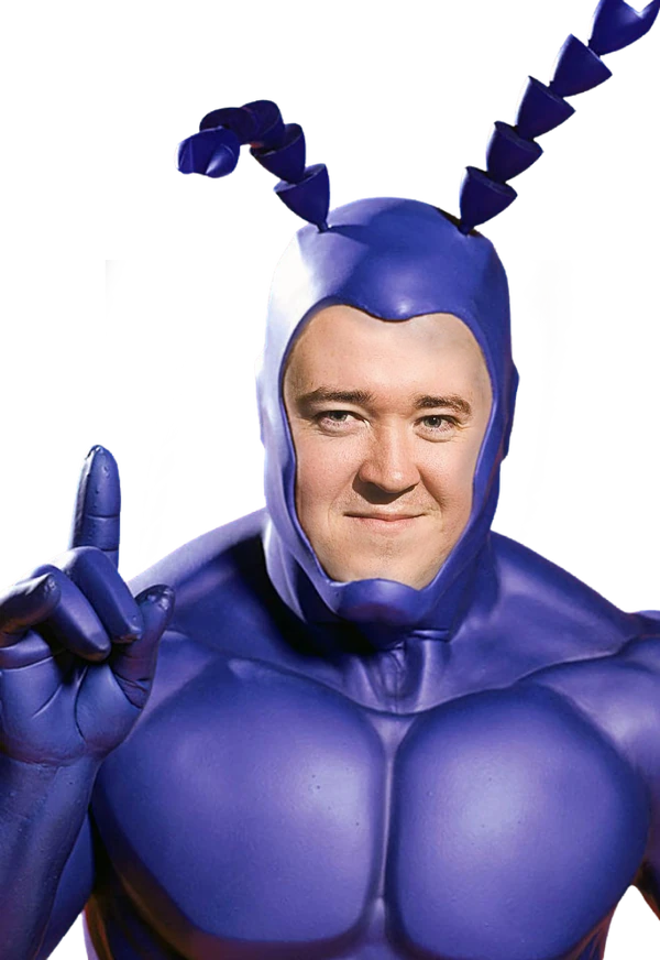 Rhatikeo's tweet photo. I have a genius idea Shane gillis as the Tick and Gerbs as Arthur #shanegillis @Shanemgillis #theTick https://t.co/8hi0T4Bqbg
