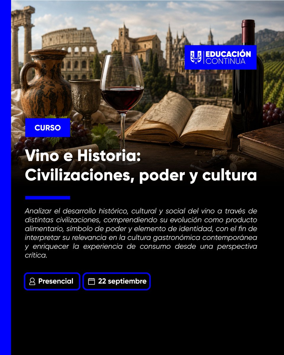 UMaristaMerida's tweet photo. ¡Sumérgete en la cultura del vino! 🍷✨

Impartido por la sommelier Carolina Díaz Culebro.

Más información 🔗 https://t.co/XnXH88ALH2

#EducacionContinua https://t.co/oJep4H4lBK