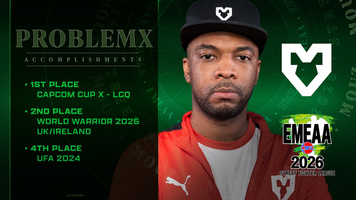 CapcomFighters's tweet photo. Welcome back, @MrProblemX, as he's ready to lead @mousesports into another #SFLEMEAA2026 season! https://t.co/abQziZ0OqZ
