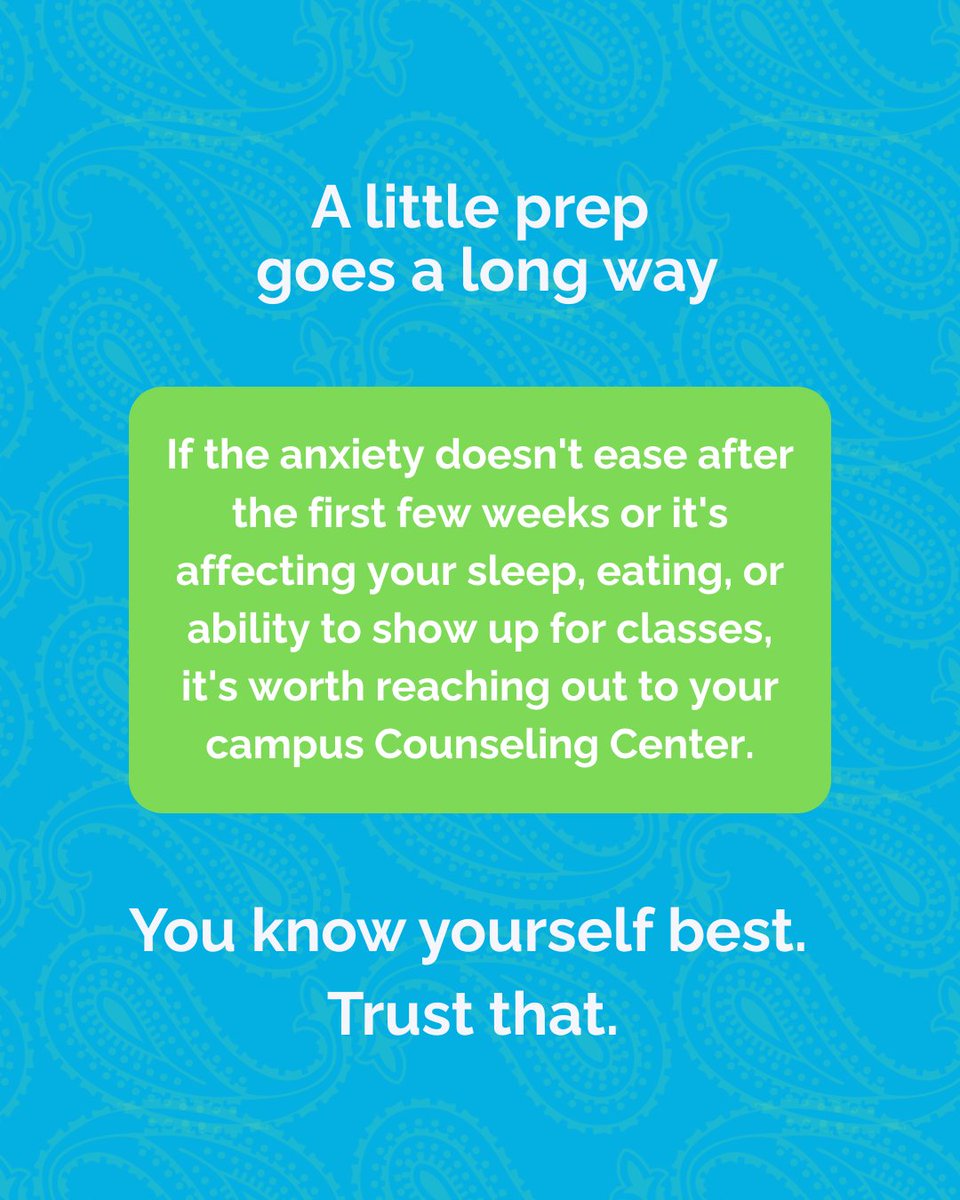 TheBandanaProj's tweet photo. New semester, new nerves = totally normal. 💚 

5 quick ways to ease back-to-school anxiety: ease into a routine, reconnect with friends, and give yourself something to look forward to. 

#MentalHealthAwareness #BackToSchool #StudentWellness https://t.co/pBDJL2ZJbE