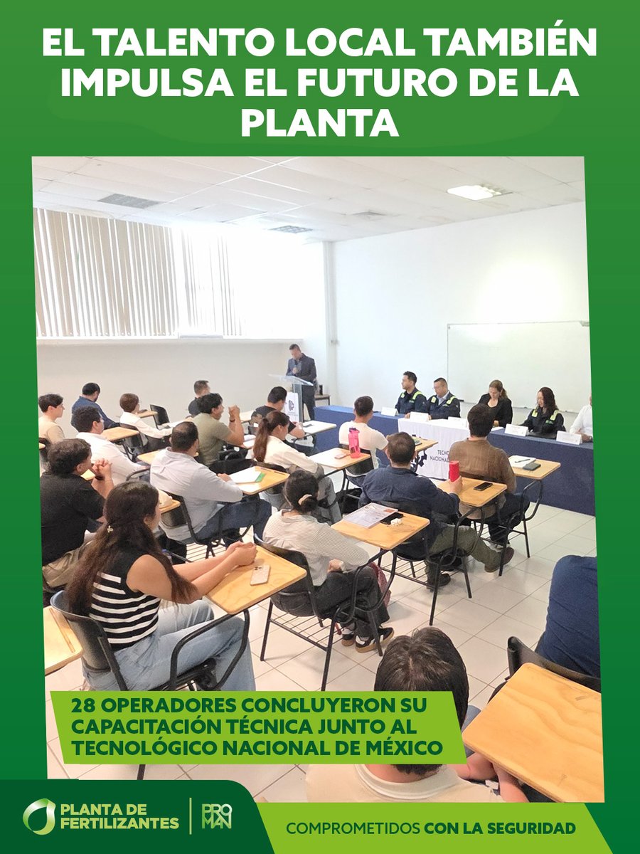 PlantaDeFertili's tweet photo. El talento local también impulsa el futuro de la planta.

28 operadores, 19 originarios de Sinaloa, concluyeron el programa Basic Operational Training.

#Topolobampo #ComprometidosConSinaloa https://t.co/6XOTXf8G4p