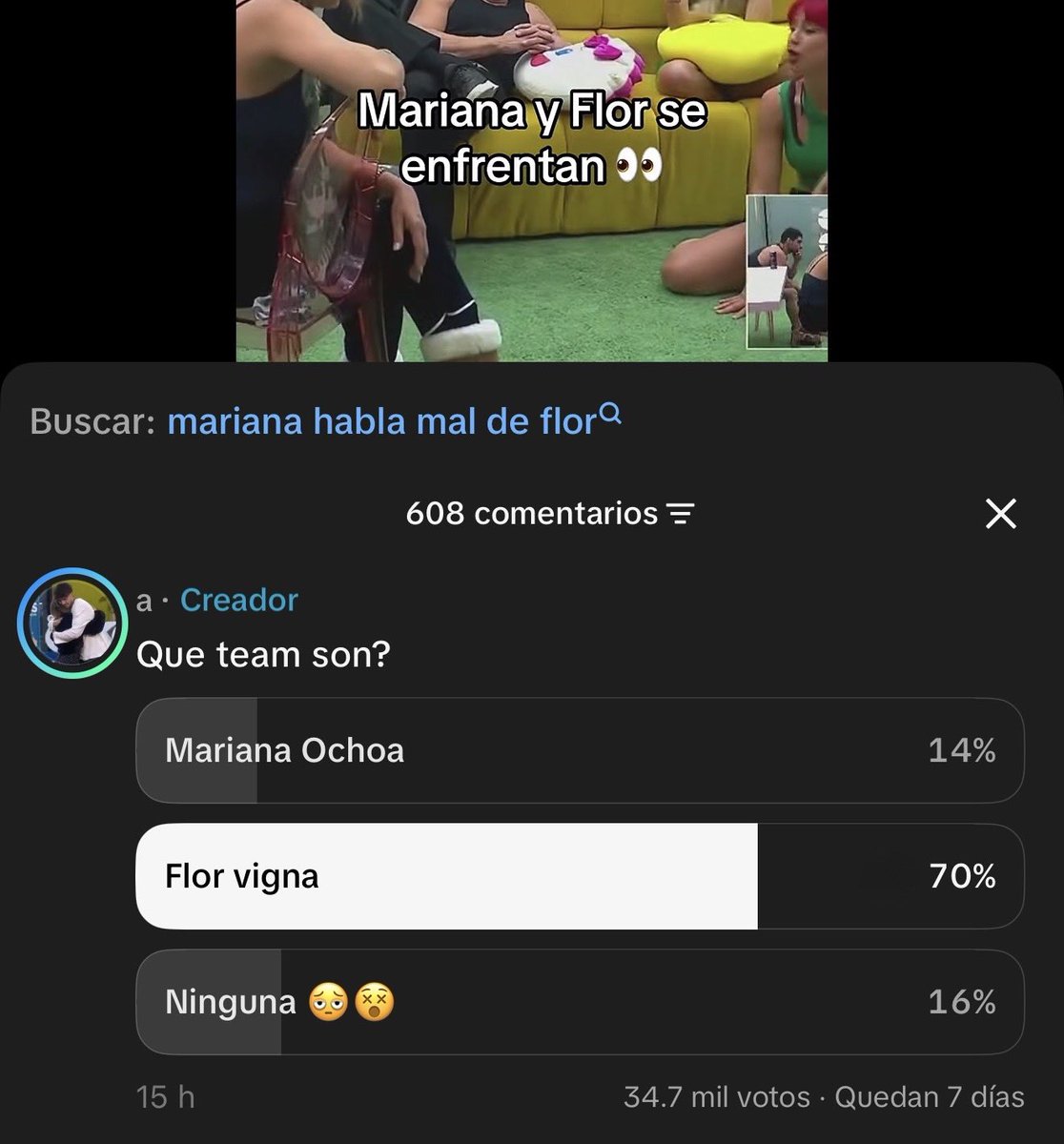 victrpt's tweet photo. @nmn_mimi Flor tiene fandom, los que votan por mariana son la gente de otros fandoms que odian a flor https://t.co/7oevsHcBj5