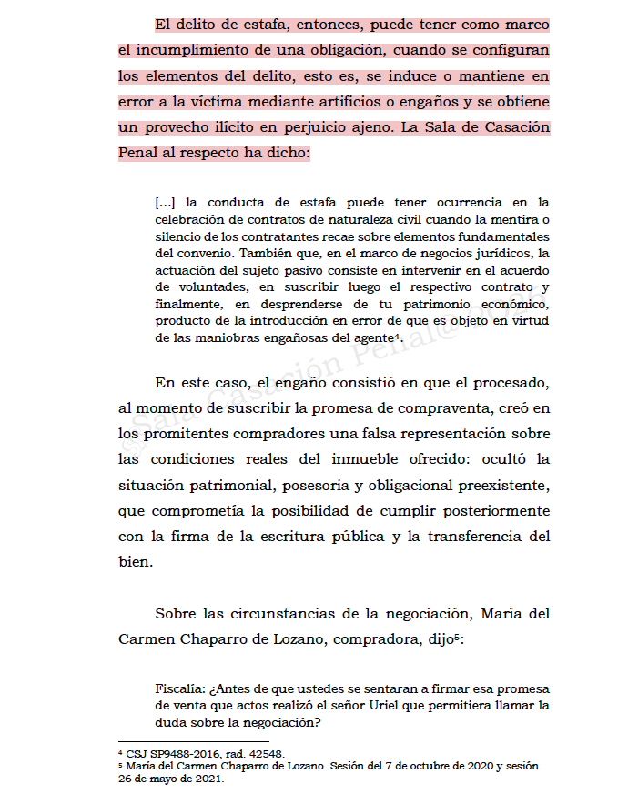 Melovides's tweet photo. ¿Puede el incumplimiento de un contrato configurar el delito de estafa? Sí, cuando se induce o mantiene en error a la víctima con artificios y engaños para obtener un provecho ilícito en perjuicio ajeno. Confirma condena. https://t.co/SxbpRL9AYw https://t.co/ufyxuT7CfN