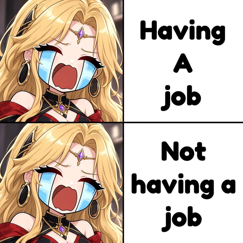 chloevt00's tweet photo. Crying hits the same either way 😭 #VTuber #VTuberMeme #VirtualYoutuber #AnimeMeme #JobStruggles https://t.co/ZecB79yClw