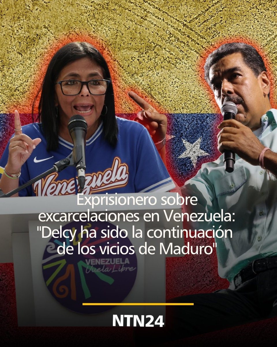 NTN24's tweet photo. La jefa encargada del régimen venezolano, Delcy Rodríguez, causa polémica tras sus recientes declaraciones en las que entregó una cifra falsa sobre las excarcelaciones en el país.
➡️ https://t.co/KoxRiwblLg https://t.co/fDGrDB1mfQ