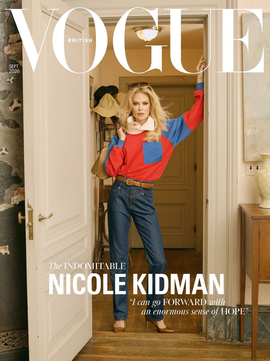 MsNicoleKidman's tweet photo. The long-awaited sequel to a fan-favourite movie; a new chapter of life to ponder; the Euro summer to end them all: has @MsNicoleKidman ever been more spellbinding? The actor returns to the cover of #BritishVogue for the September 2026 issue. https://t.co/sXDU08OxL8