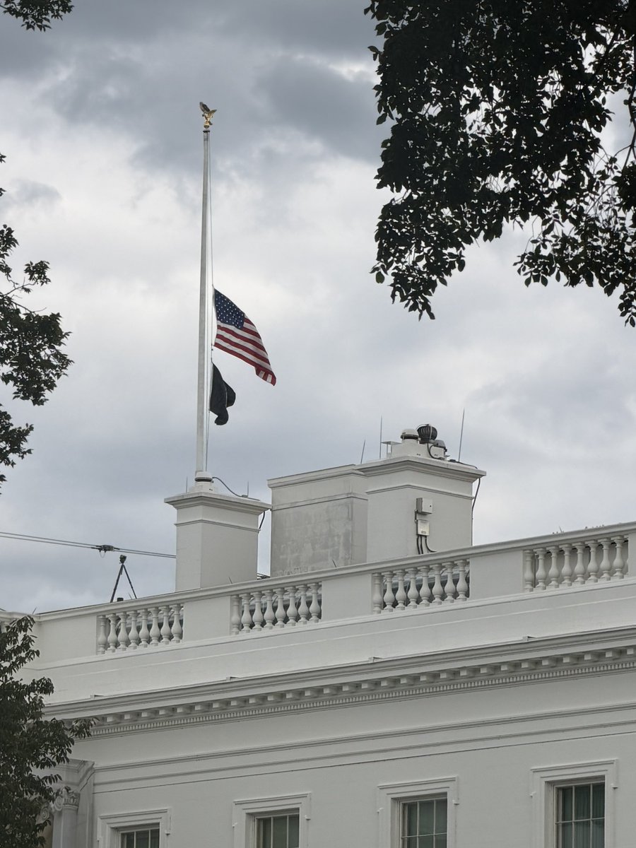DJJudd's tweet photo. A hawk perched on the White House flagpole just as they lowered the flags in honor of Dolly Parton today. https://t.co/qqC7u9QkTq
