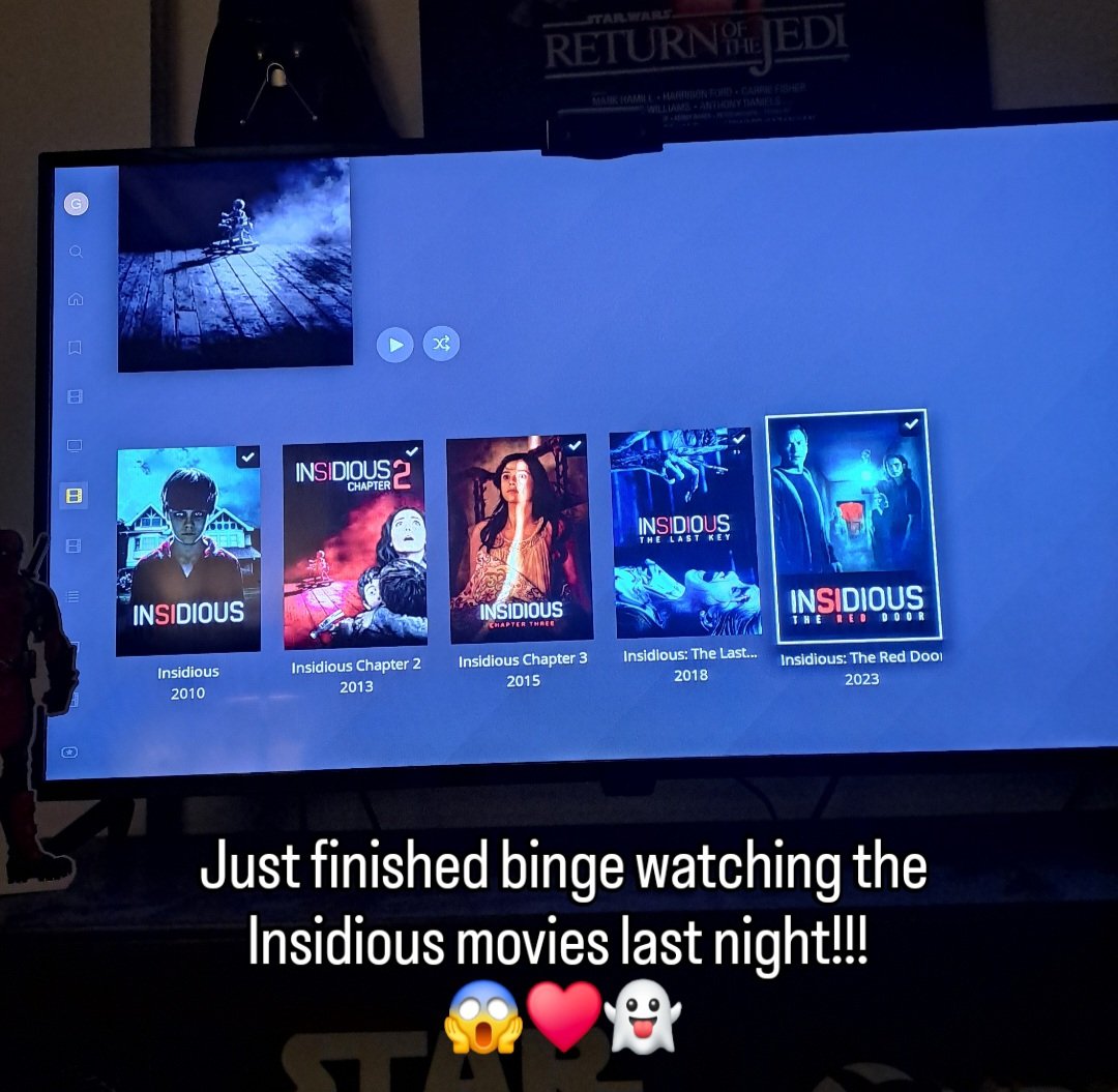 JoeTheGeek416's tweet photo. Just finished binge watching the #Insidious movies last night!!! π±β₯οΈππ₯°π»β οΈ #insidiouschapter2 #insidiouschapter3 #insidiousthelastkey #insidiousthereddoor #insidiousfranchise
#bingewatching #jameswan #linshaye #joshlambert #renailambert #fosterlambert #doltonlambert #patrickwilson #rosebryne #blumhouse #plexserver #joethegeek
