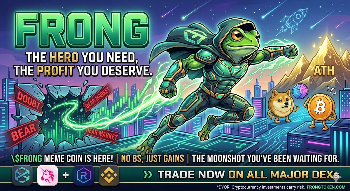 Thehighest04's tweet photo. The ultimate superpower has arrived in the crypto world! 🐸💪Meet $FRONG.. The superhero ready to dominate the markets and smash every all-time high! 🚀🌕Nothing can stop the strongest frog in this bull run. Are your bags packed and ready for liftoff? 📈💰#FRONG #MemeCoin #Crypto https://t.co/DmD57f6dSu