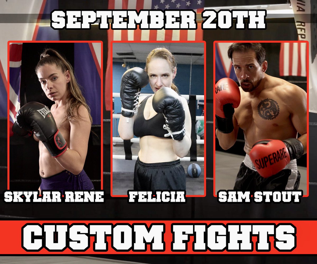 skylar_rene's tweet photo. ✨SHOOTING CUSTOMS!!!🔥
~> Sept. 19th & 20th! <~
19th:
🦸🏽‍♂️ @SamStoutFights {select B/G avail!)
🦸🏻‍♂️ @Eddie_WLOW 

20th (@ ring space!):
🦹🏻‍♀️ @msirenesilver 
🦸🏼‍♀️ @TheFeliciaB 
🦹🏻‍♀️ @poppet_silver 

• Mixed/FvF Wrestling, Boxing, etc. 
• FemDom, Scissors + Facesitting
• Cosplay Scenes
• POV to your liking!
+ more… 

📧 Skylarrene@ymail.com to order your dream custom of any of US together!!!