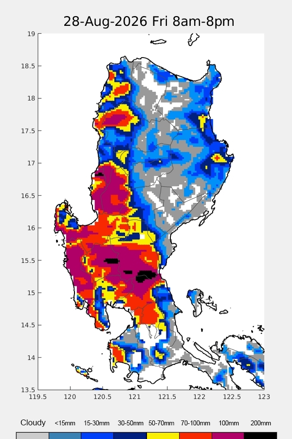 MattWestPacWX's tweet photo. Just a heads-up! The next surge of HABAGAT could peak later this week. ⚠️

A developing tropical disturbance east of Luzon, Tropical Depression NARRA, and the weakening Typhoon SAUDEL will continue to enhance the southwesterly wind flow throughout this week and into the weekend.

Model guidance, along with PAGASA’s Weather Advisory (Heavy Rainfall Outlook) and the agency’s Regional Services Divisions (NCR-PRSD and Northern Luzon-PRSD), is now consistent in indicating that another surge of the Southwest Monsoon (#HabagatPH) could occur later this week and continue through the weekend.

NCR-PRSD: https://t.co/wwRsHQr5Cx
NL-PRSD: https://t.co/Ws1tzbesQr

NCR-PRSD released its Impact-Based Warning Forecast yesterday, showing a SIGNIFICANT (Orange) to SEVERE (Red) Impact Level across most areas of Central Luzon and the northern half of Metro Manila beginning tomorrow, August 27. By August 28 (Friday), the whole of Metro Manila, Rizal, Cavite, and the western parts of Laguna and Batangas will be under the SIGNIFICANT (Orange) Impact Level.

The RSD also released a 5-day Regional Extended Weather Outlook, indicating that Zambales will be the first to experience occasional rains beginning today (August 26), followed by Bataan tomorrow (August 27). Metro Manila, the rest of Central Luzon, and CALABARZON (particularly Quezon) are expected to experience occasional rains beginning Friday, August 28, and continuing through the weekend.

In Metro Manila, 50–100 mm of rainfall may be recorded from Friday noon (August 28) through Saturday noon (August 29), potentially triggering another widespread flooding across the region, particularly in low-lying areas.

Meanwhile, Northern Luzon-PRSD also forecasts occasional rains across the entire Ilocos Region, as well as Abra and Benguet, beginning Friday, August 28.

Everyone is encouraged to continue monitoring the forecast for possible changes in the weather scenario.

📷: PAGASA, WeatherManila