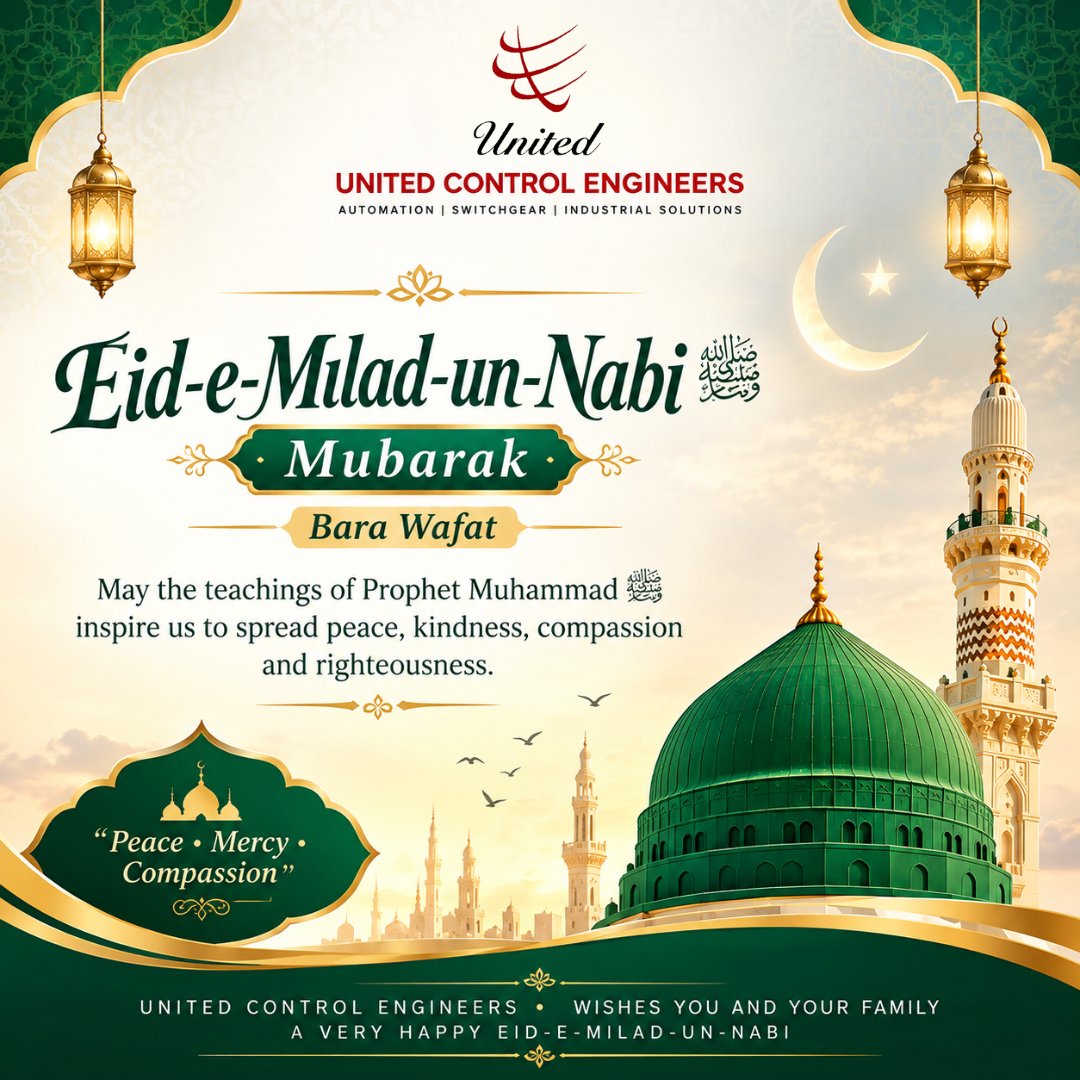 UCEIPL's tweet photo. Wishing you and your family a blessed and peaceful Eid-e-Milad-un-Nabi. 🤲✨

May the teachings of Prophet Muhammad ﷺ inspire us to embrace peace, kindness, compassion, and righteousness in our lives.

United Control Engineers India Pvt. Ltd. https://t.co/vBY6iBXF3j