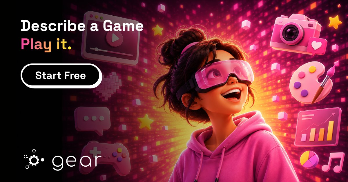 gearzero_alaya's tweet photo. Describe a game. Play it.

Type one sentence and Gear Zero builds a real, playable game in minutes. Say "make the dino jump higher" and it does — every change saves as a new version, so you can iterate endlessly and never lose a good one.Building, playing, sharing — all free. No card, no subscription, nothing to install.

Start free 👉 https://t.co/BmEZMkTenf