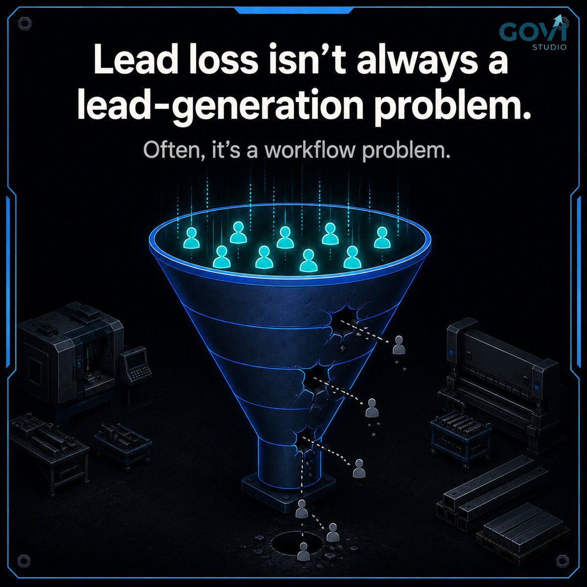 govistudio's tweet photo. A lead doesn't become lost.

It gets lost in the gaps, between a WhatsApp message, a spreadsheet row, and a follow-up nobody owned. https://t.co/nplNLVLUmF