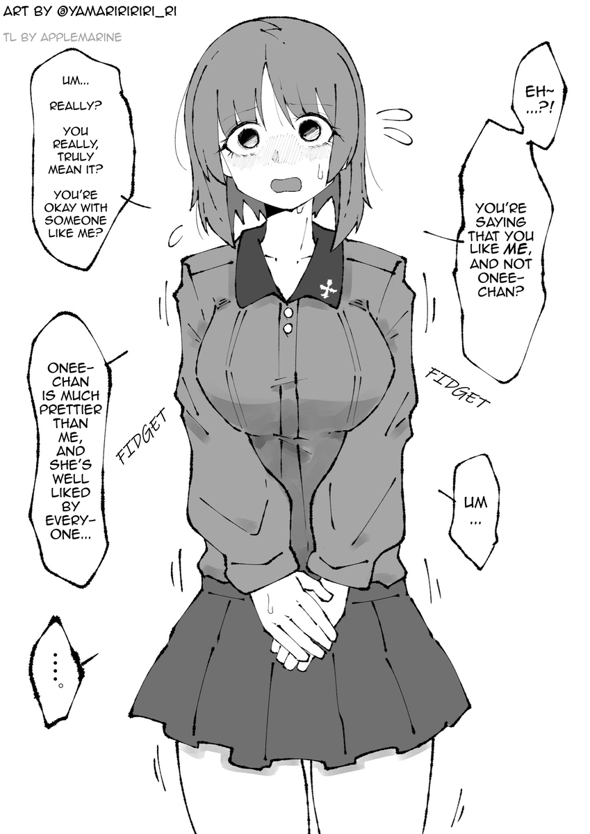 GMSotL's tweet photo. @yamariririri_Ri Caption: I want to meet Miho during that painful time before she transferred away from Kuromorimine when she still had to keep attending school, and reach out my hand in hopes of growing closer, only to have her push me away.

[英訳/English TL from @GMSotL] https://t.co/m3uFIZvsu2