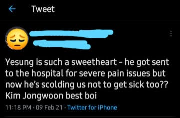 sujusapphire59's tweet photo. ☁️#YESUNG coping with his pain.😟
As a result of previous accidents, he had been dealing with neck and back pain for a long time.😣

2008 .. During the rehearsal of on Music Bank, Yesung fell off the 1.5-1.8 meter stage while performing Pajama Party. It is said that Yesung isn’t injured severely but he did complain that there was pain in his neck, head, and waist. He was rushed to the hospital upon this injury and stayed in hospital for further check-ups.

2011 .. While Filming Dream Team Season 2, he fell from one of the platforms (which had been repaired twice) to the safety foam and at that time no one knew he was seriously injured. He actually had injured his waist and leg.. The staff took him to the tend backstage and laid him down on a table because the doctor didn’t allow him to sit.

 Yesung was taken to the hospital where it has been revealed that he actually injured his spine.

2021 .. Apparently, he went to the hospital due to the severe pain on his neck. He needed surgery but didn't want to do it then as he wanted to promote with Super Junior for the upcoming come back.

Yesung was transferred to a hospital because of his herniated disc on the neck, he's going to check it and see the possibility of a surgery.

'Beautiful Night' Era, he revealed ..
" When he was recording “A Letter in the Wind,” he was dealing with severe pain from his neck discs, and it hurt so much every time he sang a high note."

After their encore shows he had the opportunity to take time to deal with his pain, go to hospital and have it seen to. So happy for him.

In January 2026 SUJU had Mega Coffee fansign event 🥤however Yesung had to leave earlier because he had a small procedure in the morning due to his herniated disc.

In late June 2026, he updated fans on Instagram and Bubble after returning from Japan straight to the hospital, sharing that his procedure for a worsening herniated disc was successfully completed.

@YESUNG_smtown #SUPERJUNIOR 
Sources
Sapphire Melody: https://t.co/GdKwq2hAKN
ELF TV's post: https://t.co/3noaTEy0tF
ALLKPOP: https://t.co/9teNzg01b3