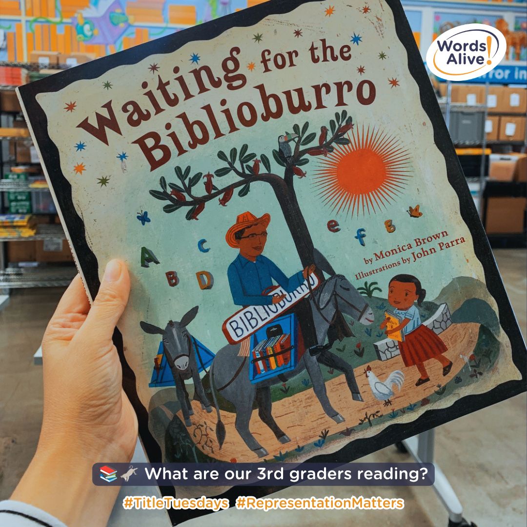 WordsAliveSD's tweet photo. 📚🫏 What are our 3rd graders reading? Waiting for the Biblioburro by Monica Brown, illustrated by John Parra! A heartwarming story celebrating books, imagination, and the joy of reading. 💛📖

#WordsAlive #ReadingMatters https://t.co/SikBU7mvRj