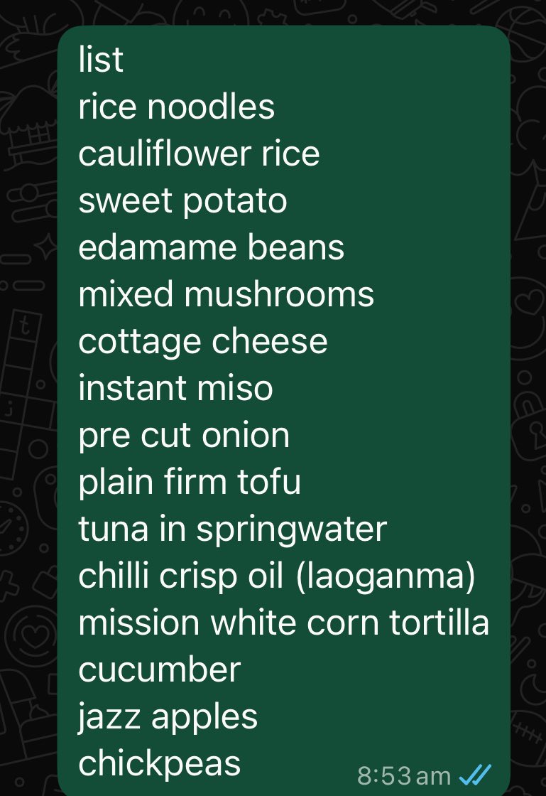 sugarfreemira's tweet photo. could this be considered a disordered grocery list i’m still larping as recovered to my parents https://t.co/YsuQuuZwNE