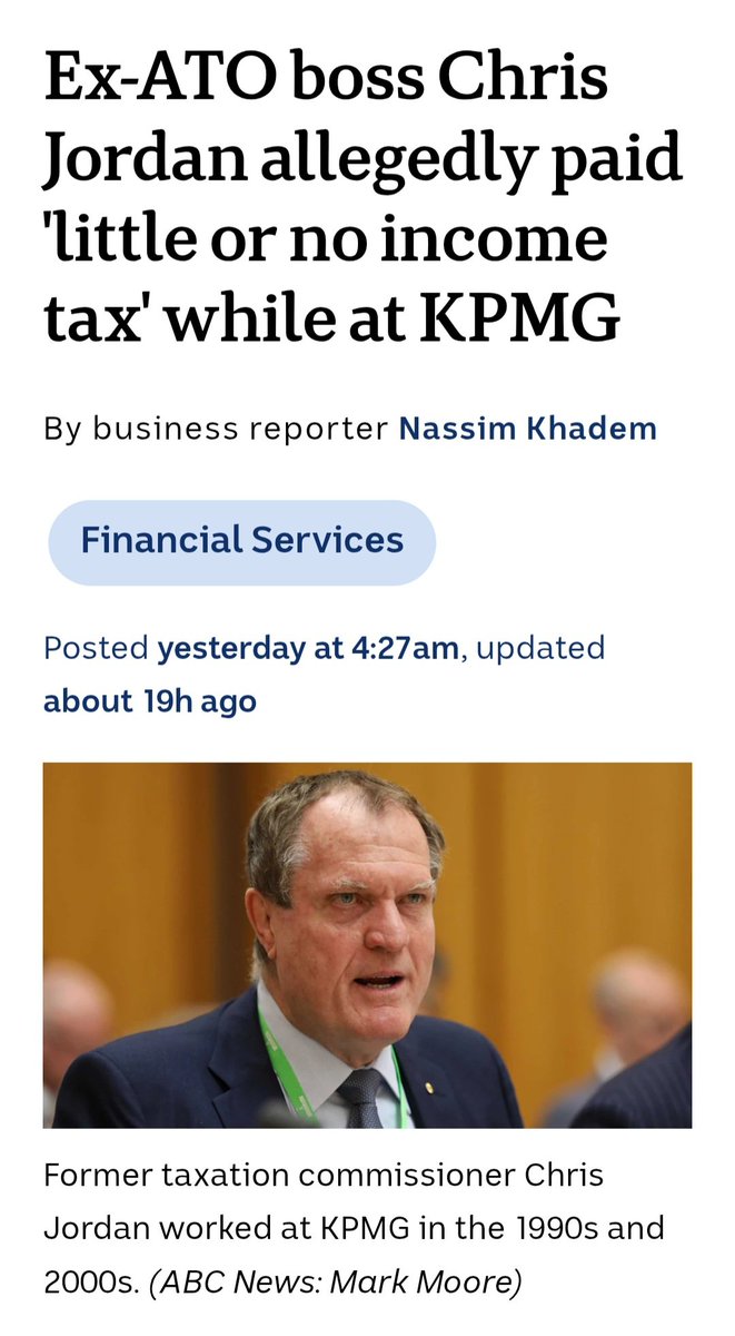 StuartMcCarthy_'s tweet photo. Chris Jordan is the bloke who defamed ATO whistleblower Richard Boyle under parliamentary privilege for alleged "workplace performance" issues in 2019, and (as head of the ATO) most likely signed off on the charges against Boyle. Now let's see how serious the ATO is about tax evasion.