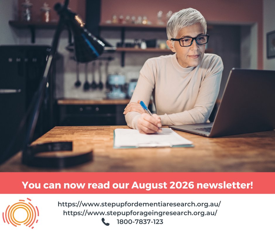 StepUp4Research's tweet photo. StepUp for Research is excited to announce the release of our August 2026 newsletter! You can read it here: https://t.co/BYOhPXSynY Stay informed with the latest updates and news on dementia and ageing - sign up today👏#ageing #dementia
@YunHeeJeon1 https://t.co/P8qR7mr1U8