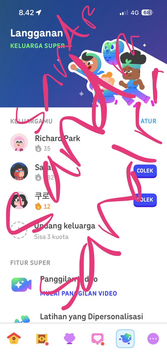 sandraamn's tweet photo. Ada yg mau join super duolingo family sharing? 
- bayar sekali 115rb buat setahun
- bisa invite dulu baru payment
- exp 25 agustus 2027

Sisa 3 slot

#zonauang https://t.co/kbNqVVBBtR