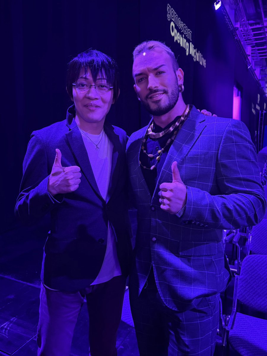 Leon_Chiro's tweet photo. Legendary Moment with Hamaguchi-San in @gamescom Opening Night Live 🤍

What an immeasurable honor watching the new Final Fantasy 7 Revelation in the front rows. What an incredible year for the videogame industry! 🙏🏼🎮

#Gamescom #Gamescom2026 #FFVIIrevelation https://t.co/auCEdhLVXY