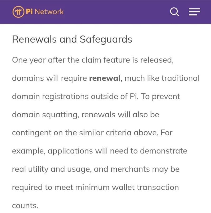 Crypotcoinpi's tweet photo. The renewal of .Pi domains is expected to begin around the end of the fourth quarter of 2026—give or take.
At that time, the Pi Core Team will set the renewal price in Pi. https://t.co/PIlqPAt6Ah