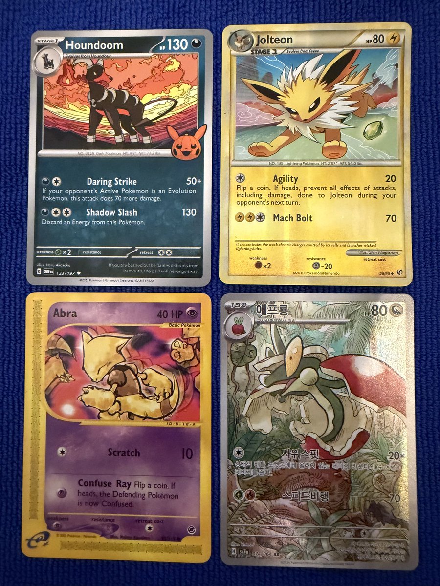 WeedVet's tweet photo. 🌟🌟🌟🌟🌟GIVEAWAY🌟🌟🌟🌟🌟

Ok folks… we’re gonna switch things up a bit and do Pokemon for this giveaway… 4 pretty good cards of a variety, old, new, shiny and even a Korean card…

Like, Repost, follow and tag a couple collectors… every tag will get you another chance in the draw…

Grok will draw a random winner Saturday evening at 8:00pm

As always shipping is on me…