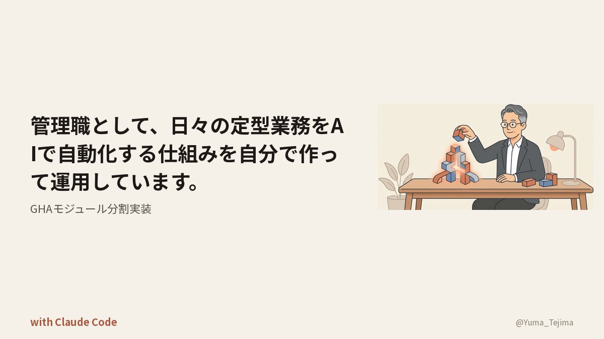 Yuma_Tejima's tweet photo. 管理職として、日々の定型業務をAIで自動化する仕組みを自分で作って運用しています。
その仕組みを動かすプログラムの一部が、いつの間にか2,263行もの巨大なモジュール（プログラムの部品）になっていました。

コード（プログラムの命令文）が長くなると、どこを直せば良いか分かりにくくなります。
何か修正