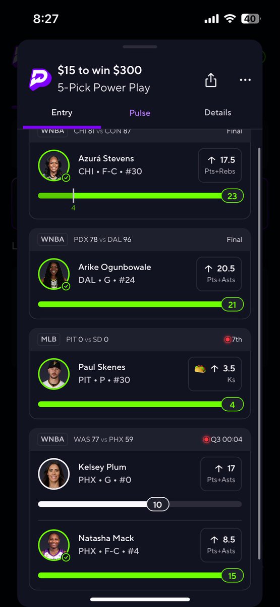 pickz10002's tweet photo. @drewbradleybets @PrizePicks She better clutch tf up then lmaoo tired of her F*** my parlays lmao https://t.co/6uXHWDHyzS