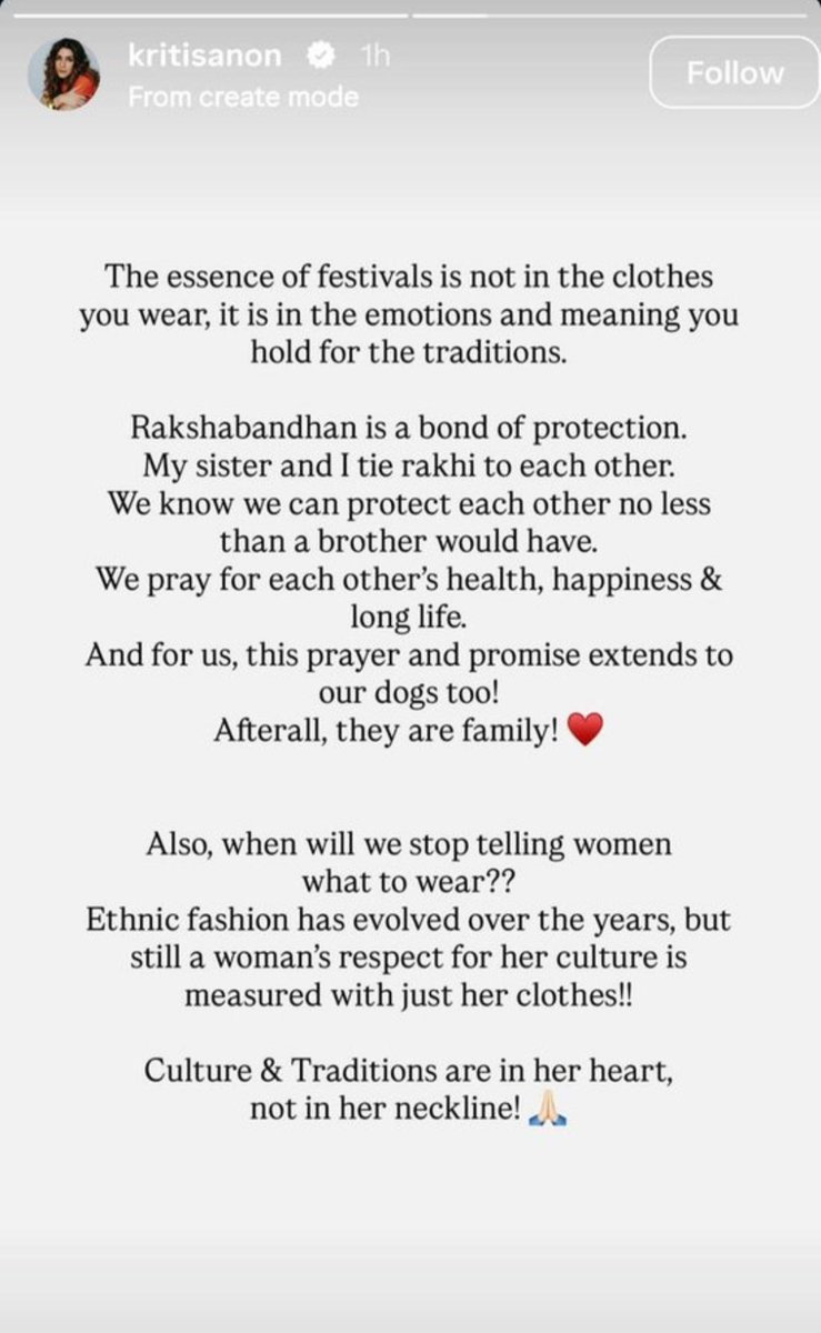 himanisays's tweet photo. Wow, so brave of you to police a woman's dress on Rakhi 👏 Truly the guardian of culture we needed. Strange though, that same energy mysteriously vanishes come Eid. Almost like it was never about 'culture' at all 🙃 

#SelectiveOutrage
#HerChoice https://t.co/RMZ4gH7nJb