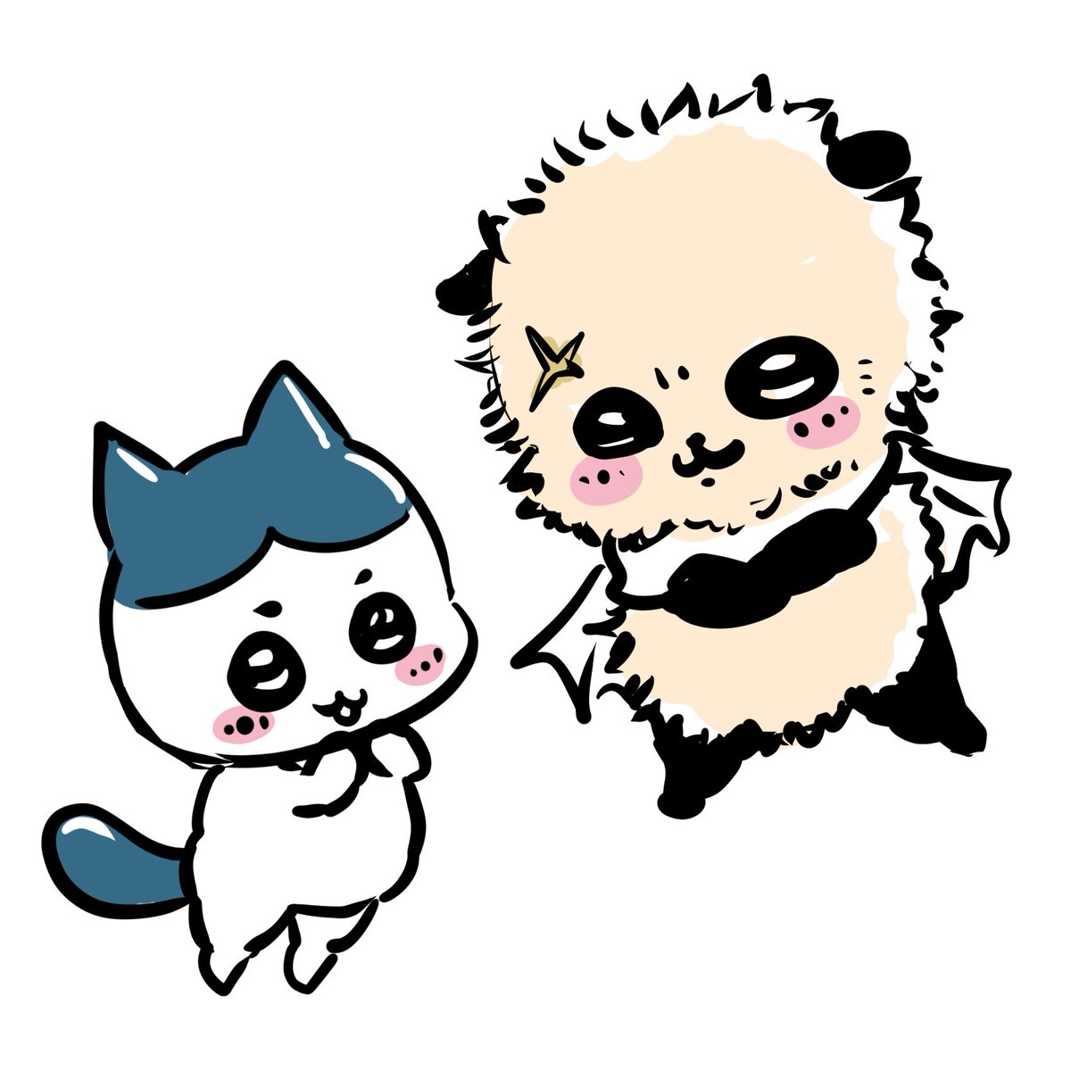 kota_chu's tweet photo. 自分の絵柄で描くとこうなってしまうハチラコ https://t.co/eGo7zC8t1e