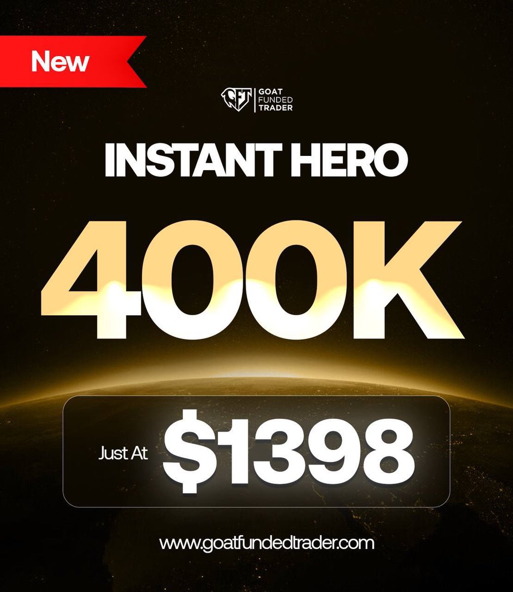 iamkissking's tweet photo. 🚨 INSTANT HERO 🚨
 $400K for $1,398

@GoatFunded Instant HERO get you:

🖤: Instant funded, no challenge
🖤: 3% daily DD 
🖤: 5% max DD
🖤: 90% profit split (100% add-on) 
🖤: Bi-weekly payouts

https://t.co/wpHtKWzfiR https://t.co/UyIn8hFGg2