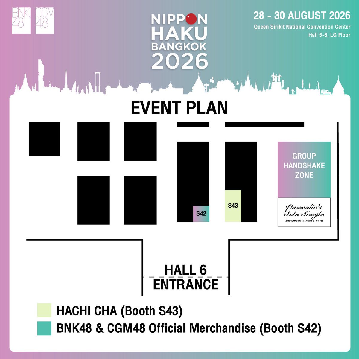 estherinkcha's tweet photo. [🗓️🎀] Inkcha Schedule 

[🔴 #NIPPONHAKUBANGKOK2026 🇯🇵]

รอบกิจกรรม Group Handshake, Merchandise & Hachi Cha
ตำแหน่งบูธกิจกรรมของ BNK48 & CGM48

🐰🎀 Inkcha มีรอบขาย Merchandise ตามวันและเวลาดังนี้
🩷 วันที่ 28 สิงหาคม เวลา 11:00-12:00
🩷 วันที่ 28 สิงหาคม เวลา 17:00-18:00

ไปหาน้องอิ๊งชากันเยอะ ๆ นะคะ

NIPPON HAKU BANGKOK 2026
🗓️ 28-30 AUGUST 2026
📍 Queen Sirikit National Convention Center

#EstherInk
#InkchaBNK48
#NIPPONHAKUxBNK48 #NIPPONHAKUxCGM48
#BNK48 #CGM48